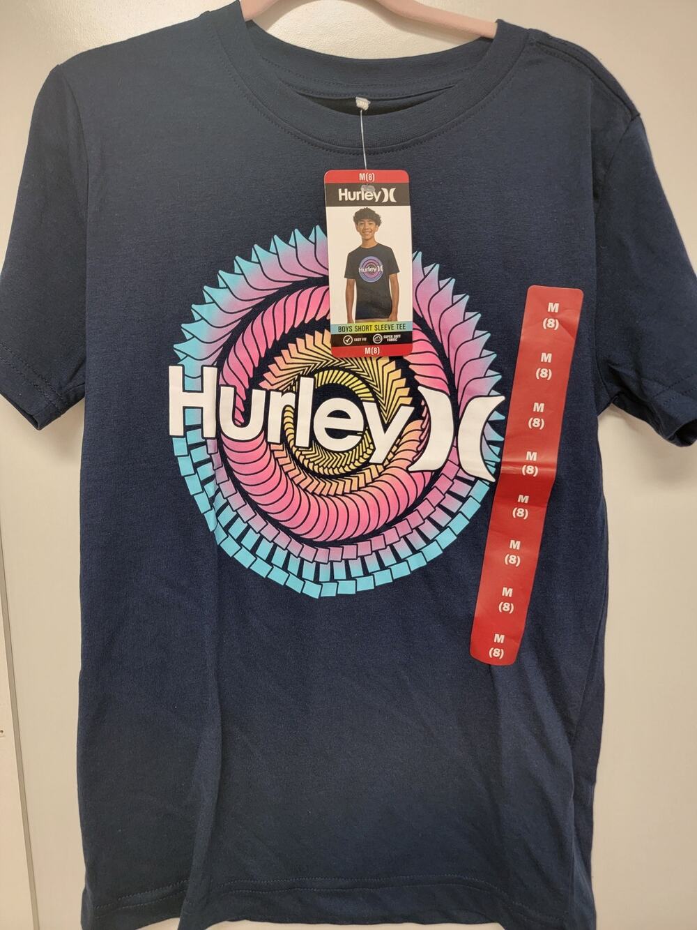 NEW WITH TAGS Hurley Boys Girls Navy Short Sleeve Tee Sz 6/7  0128
